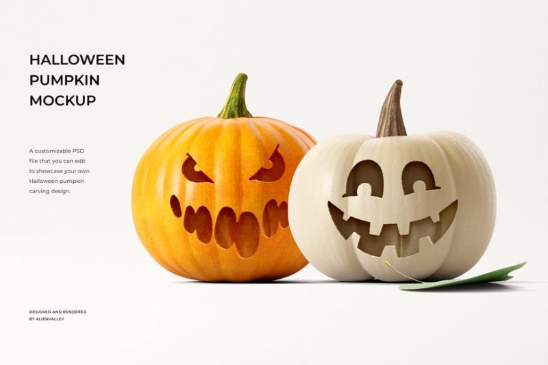 万圣节南瓜样机素材 (PSD) halloween-pumpkin-mockup