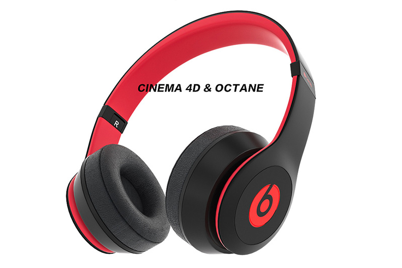 C4DBeats头戴无线耳机渲染工程头戴无线耳机模型C4D模型