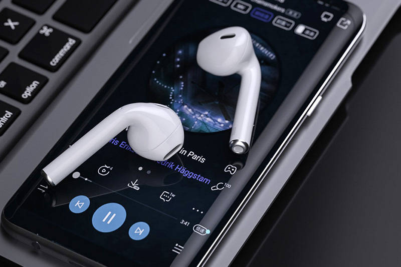 C4D无线蓝牙耳机手机笔记本电脑场景渲染工程C4D模型