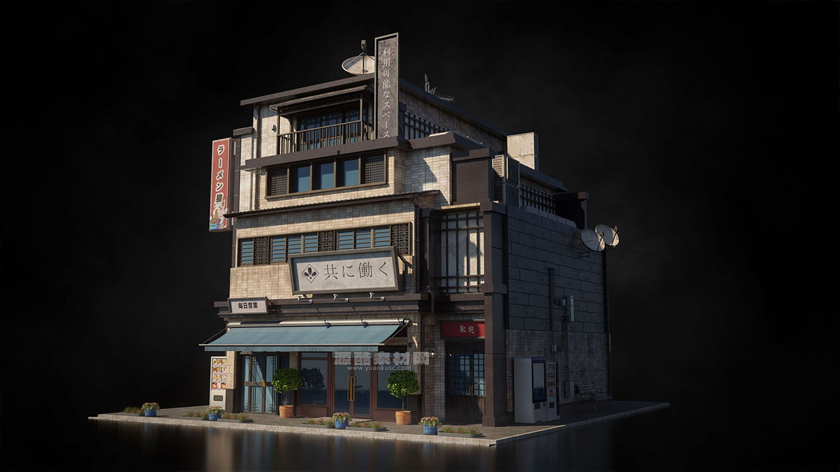 日式建筑模型古建筑模型3D模型 (C4D,Blender,FBX,obj,max,maya) kitbash3d Japanese Neighborhoods