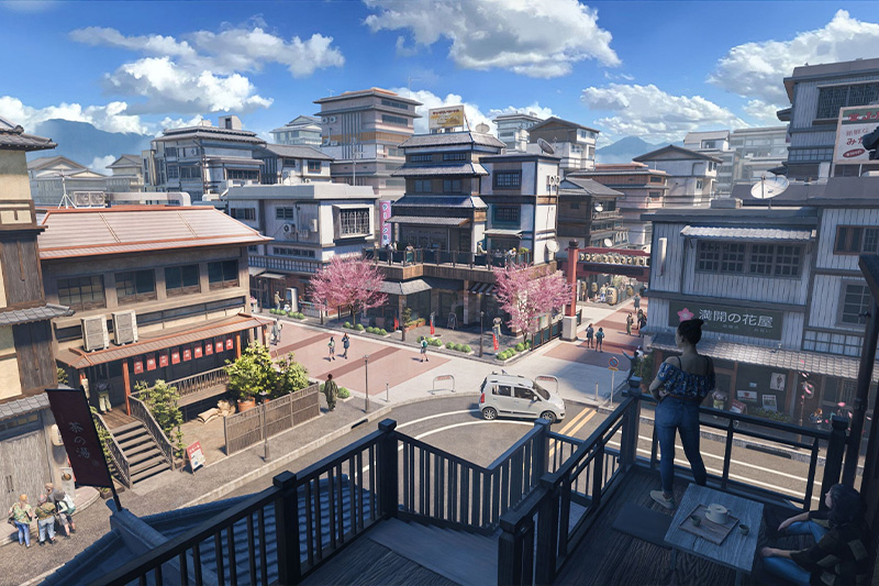 日式建筑模型古建筑模型3D模型 (C4D,Blender,FBX,obj,max,maya) kitbash3d Japanese Neighborhoods