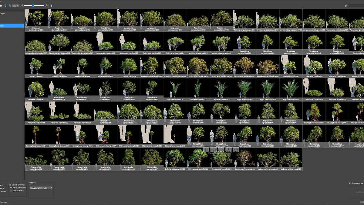 红树林树木植物模型3D模型 (3DS MAX) Globe Plants – Bundle 50