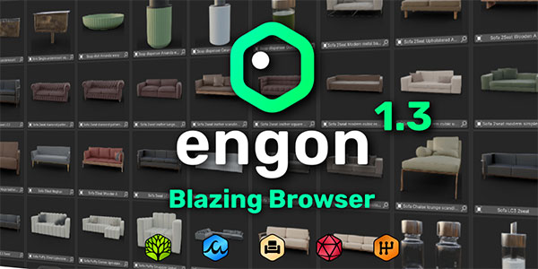 Blender免费开源资产浏览管理器插件 Engon v1.3.0