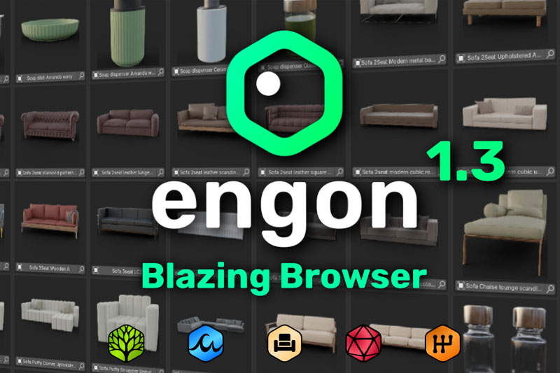 Blender免费开源资产浏览管理器插件 Engon v1.3.0