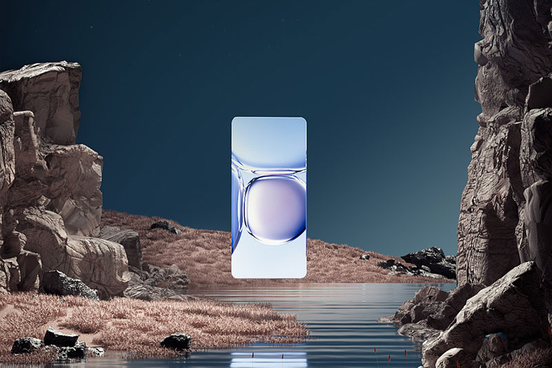 C4D星空峡谷手机场景渲染工程手机C4D模型