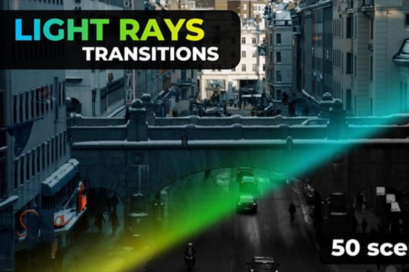 AE50个彩色光效过渡效果模板 Light Rays Transitions