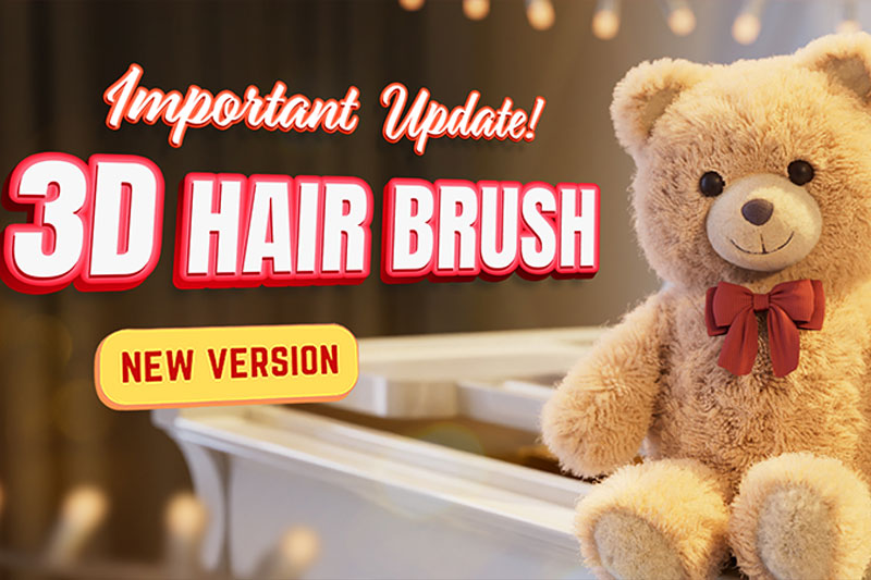 Blender头发毛发笔刷插件(中文汉化) 3D Hair Brush v4.7