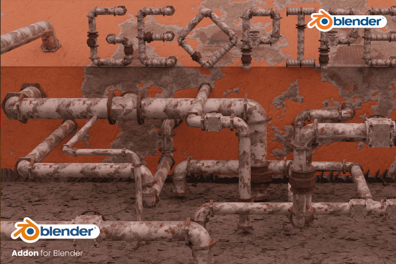 Blender三维下水管道模型生成器插件 GeoPipes v1.2 – Geometry Nodes Pipes