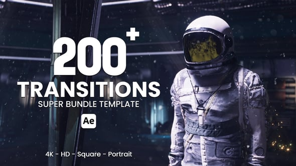 AE200种水墨笔刷抖动故障翻页撕裂图形视频转场预设模板 Transitions Super Bundle