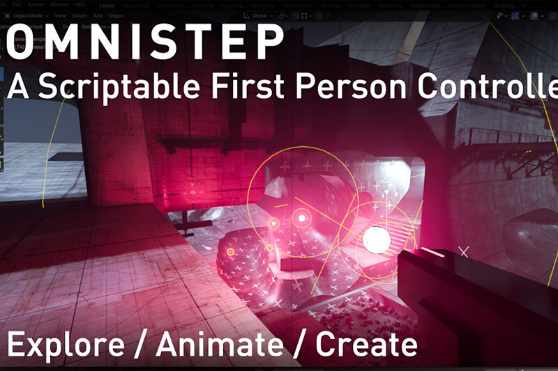 Blender第一人称视角控制器移动飞行交互动画插件 Omnistep V1.1.0