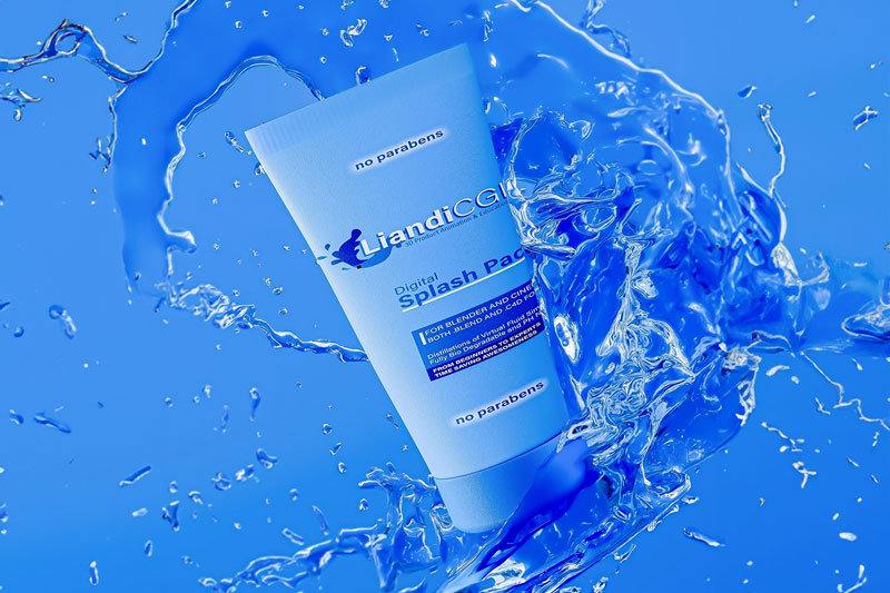 C4D洗面奶水花流体渲染工程洗面奶模型C4D模型