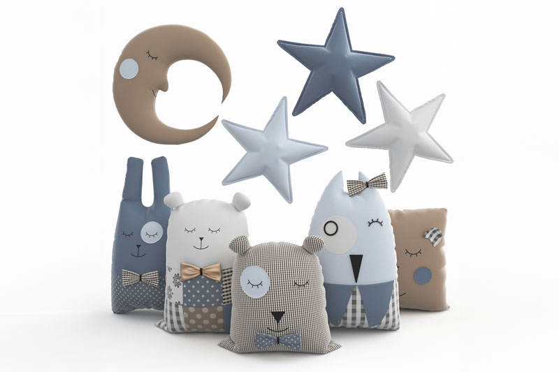 卡通抱枕模型儿童抱枕模型3D模型 (C4D,FBX,Blender)