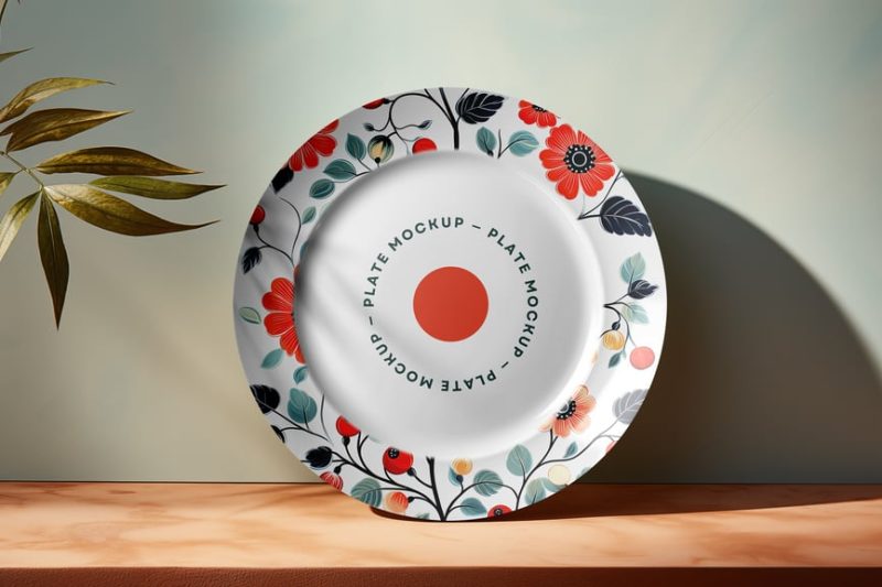 陶瓷瓷盘花纹设计展示样机素材 (PSD) ceramic-plate-mockup