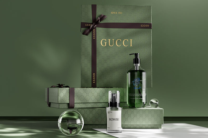 C4D化妆品礼盒场景渲染工程化妆品包装盒模型C4D模型