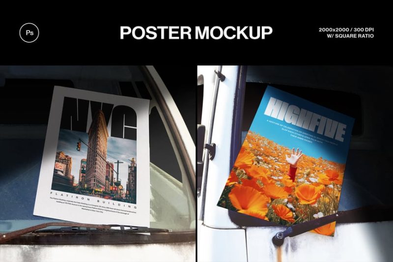 海报样机素材 (PSD) poster-mockup