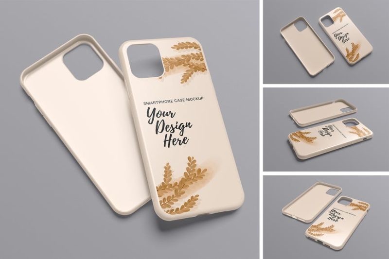 智能手机外壳样机素材 (PSD,PDF) smartphone-case-mockup