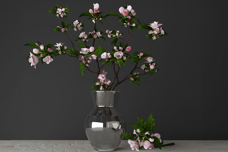 鲜花模型花瓶模型3D模型 (C4D,Blender,FBX)