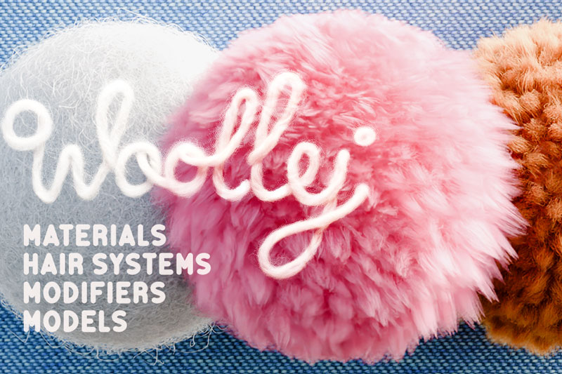 Blender毛茸茸毛发资产预设插件 Woolly Tools and Shaders V2