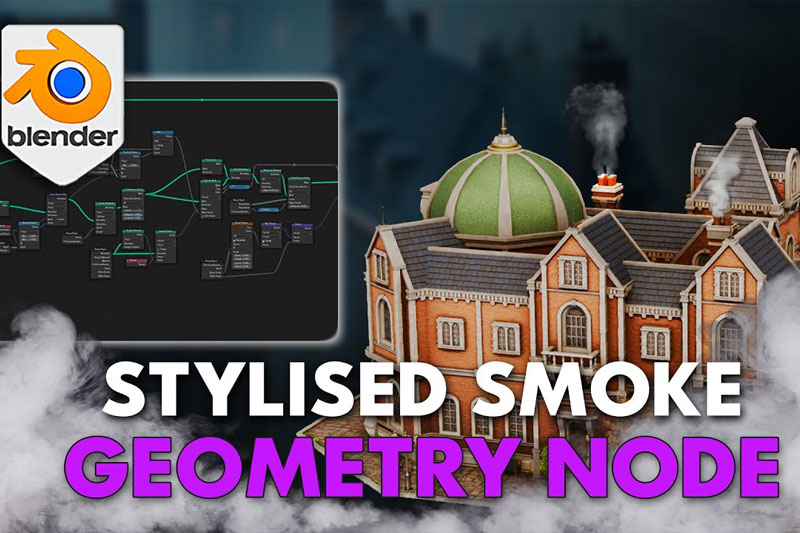 Blender几何节点烟雾效果生成器 Blender 4 3DT Smoke Generator Geometry Node + 使用教程