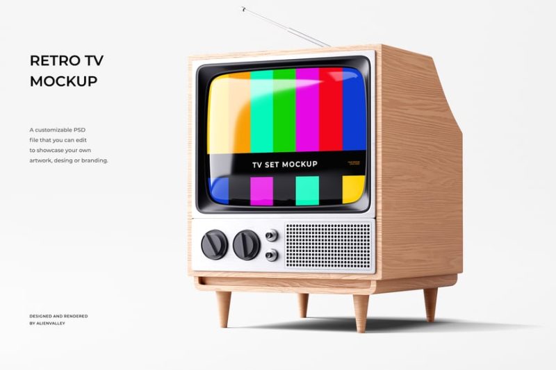 复古电视样机素材 (PSD) retro-tv-mockup