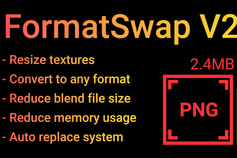 Blender三维贴图材质格式批量转换插件 Formatswap V2 – Texture Converter V2.0.2