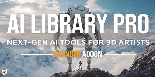 Blender AI智能根据文字描述生成3D模型插件 Blender Ai Library Pro V1.2.0