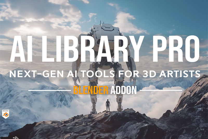 Blender AI智能根据文字描述生成3D模型插件 Blender Ai Library Pro V1.2.0