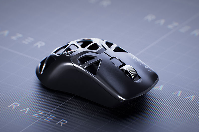 C4D雷蛇无线鼠标场景渲染工程雷蛇鼠标模型C4D模型