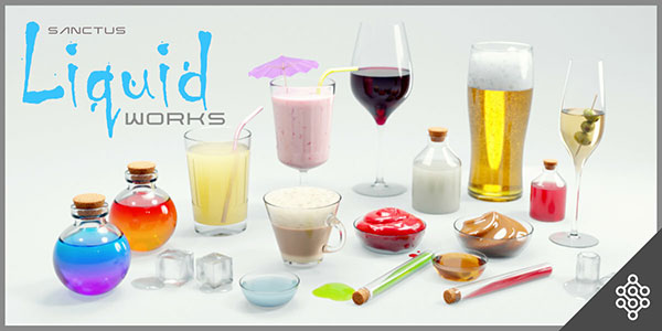 Blender130种高质量液体程序化贴图材质资产预设 Sanctus Liquid Works – Procedural Materials And Assets