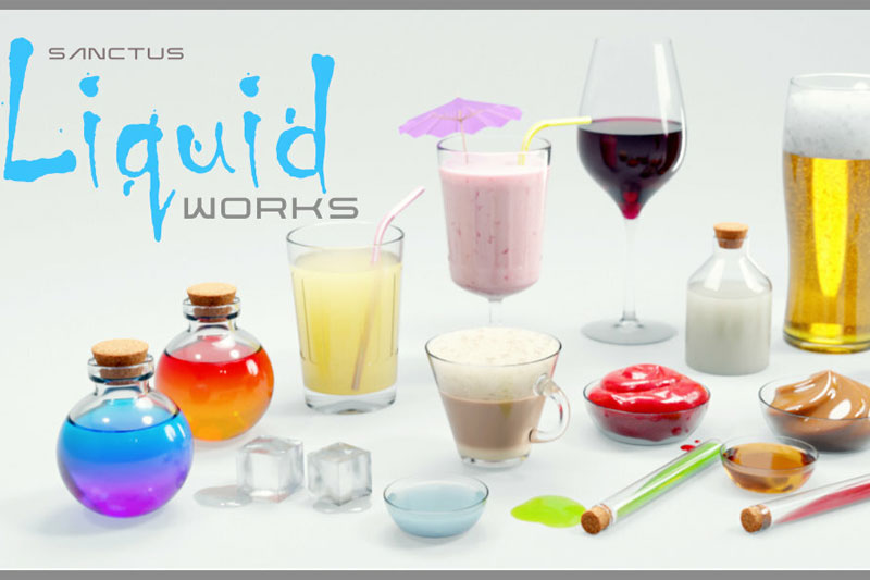 Blender130种高质量液体程序化贴图材质资产预设 Sanctus Liquid Works – Procedural Materials And Assets