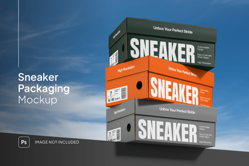 鞋盒样机素材 (PSD) shoes-box-mockup