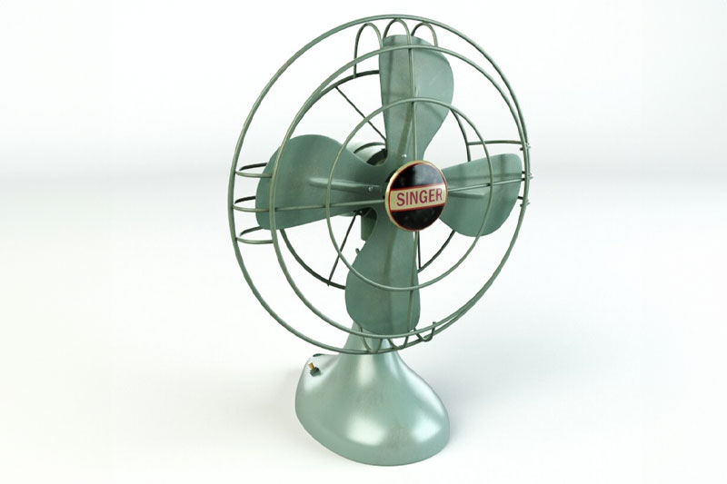 复古风扇模型电风扇模型3D模型 (C4D,Blender,FBX)