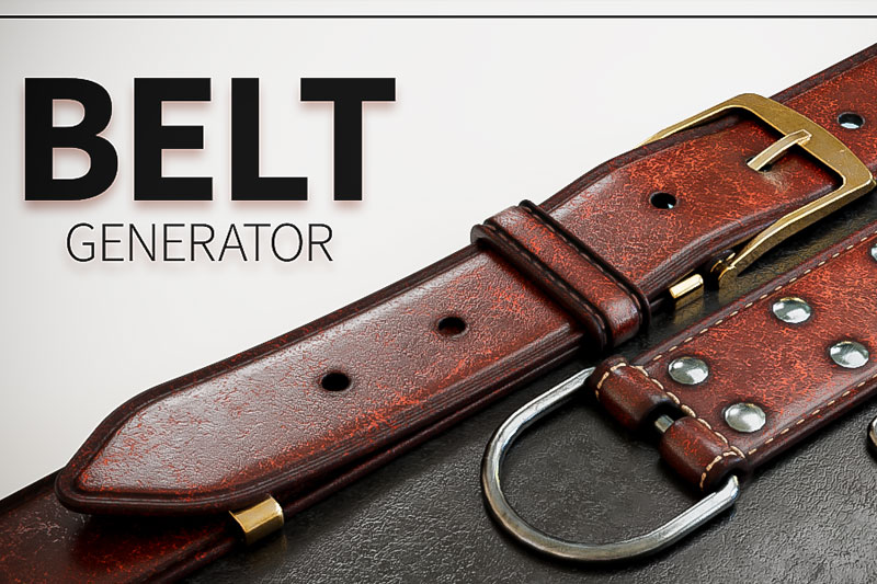 Blender皮带腰带模型生成器预设 Belt Generator