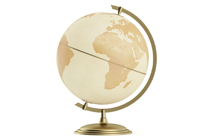 地球仪模型摆件模型3D模型 (C4D,Blender,FBX) Antique Globe 02 3D Model