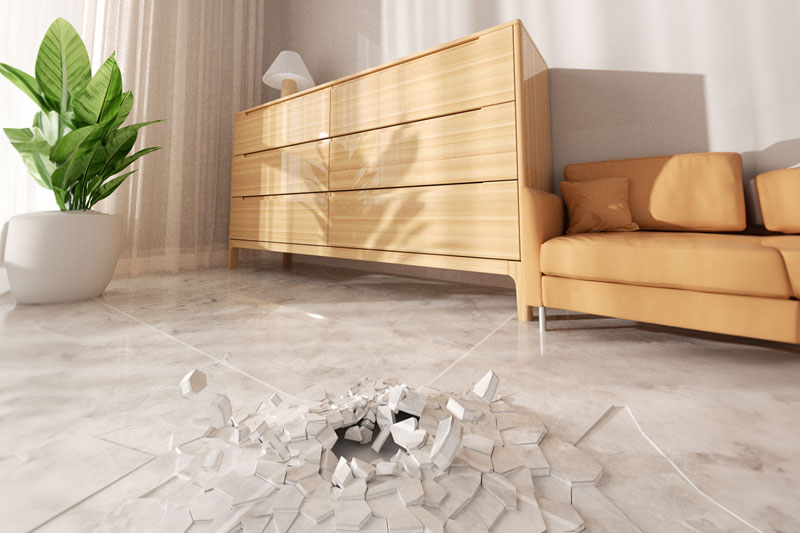 C4D室内地板破碎场景渲染工程室内场景C4D模型