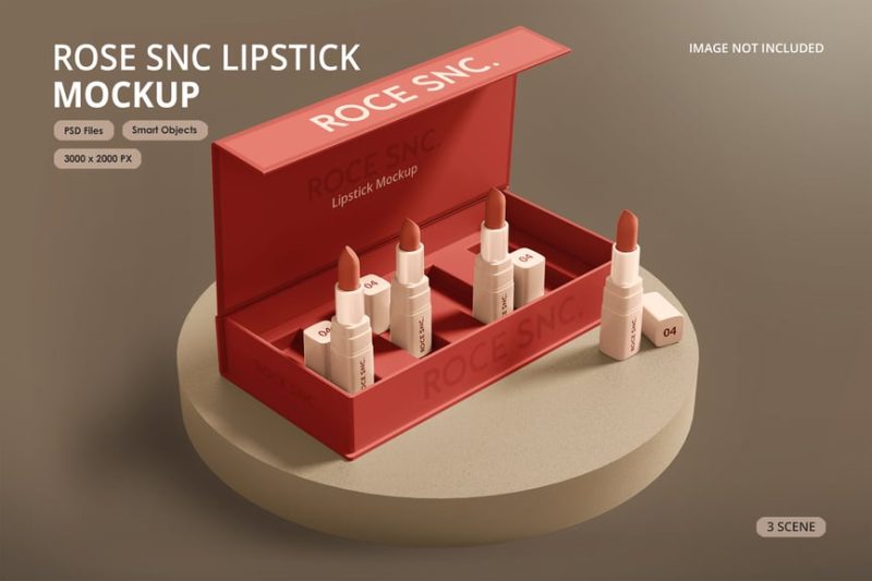 口红样机素材 (PSD) lipstick-mockup