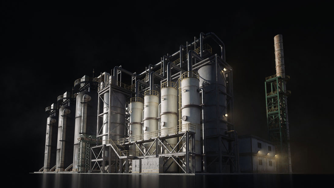 工业区工厂模型炼油厂模型建筑3D模型 (C4D,Blender,FBX,obj,Max,UE,Unity) kitbash3d refineries