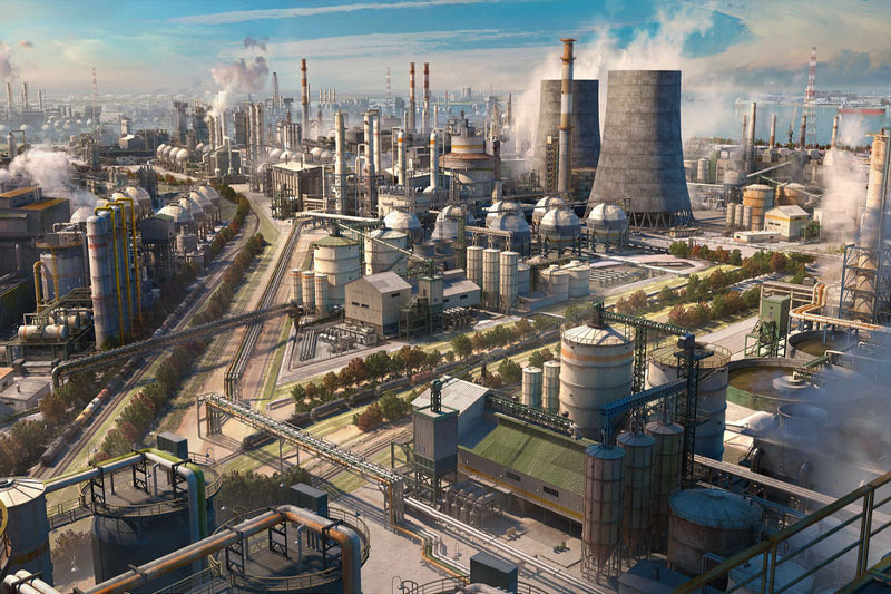 工业区工厂模型炼油厂模型建筑3D模型 (C4D,Blender,FBX,obj,Max,UE,Unity) kitbash3d refineries