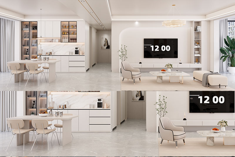 C4D现代室内客厅场景渲染工程家具模型C4D模型