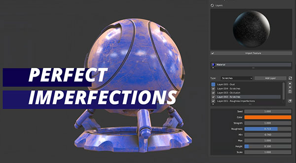 Blender程序化瑕疵磨损做旧划痕灰尘效果插件 Perfect Imperfections V1.0