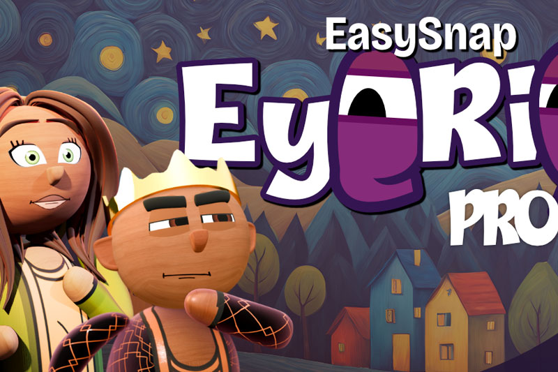 Blender卡通风格眼睛绑定资产预设 EasySnap Eye Rig v1.8.1