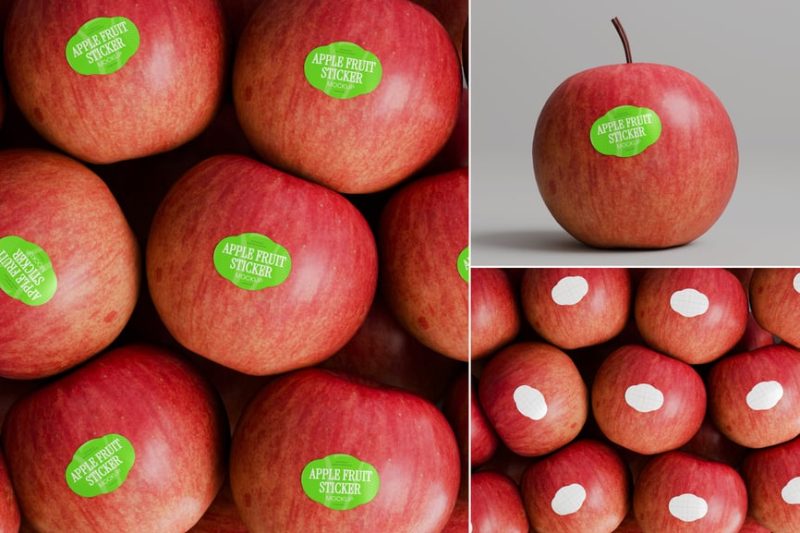 苹果贴纸样机素材 (PSD) sticker-mockup