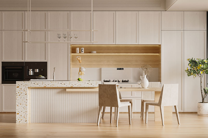 C4D开放式厨房室内场景渲染工程厨房用品模型C4D模型