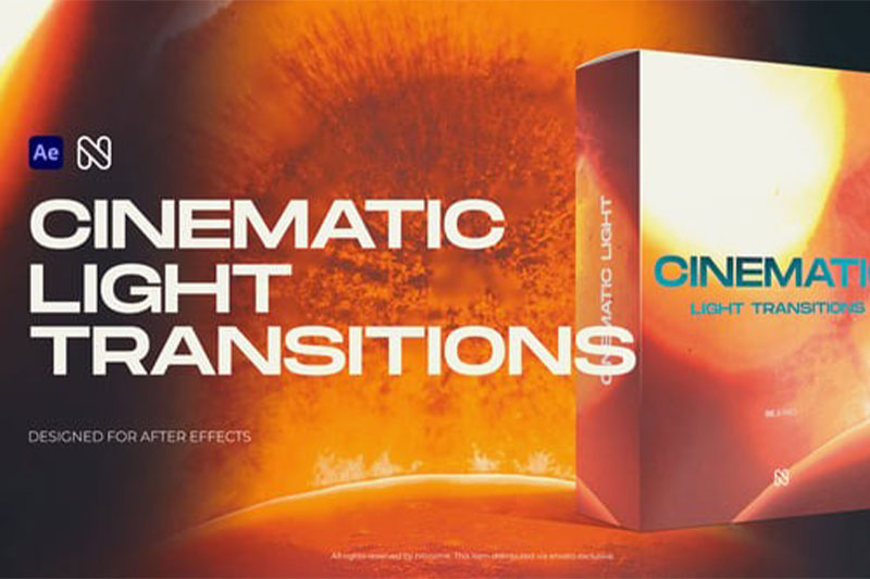 AE电影级光效转场漏光过渡曝光过渡模板 Cinematic Light Transitions