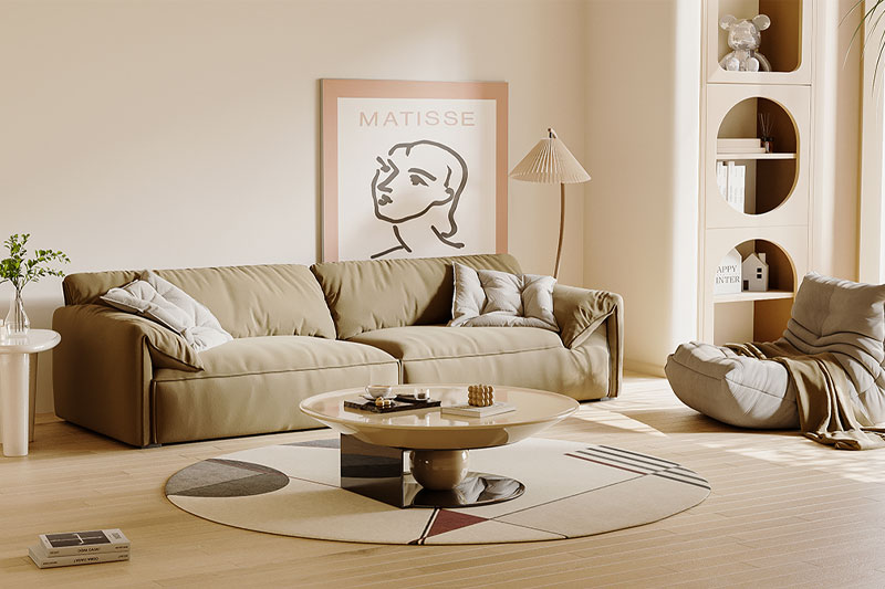 C4D室内现代客厅场景渲染工程沙发边几家具模型C4D模型