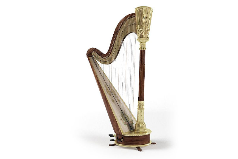 竖琴模型乐器模型3D模型 (C4D,Blender,FBX)