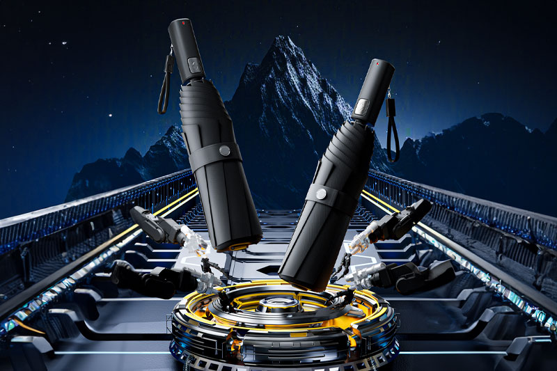 C4D折叠伞雨伞科幻场景渲染工程机折叠雨伞模型C4D模型