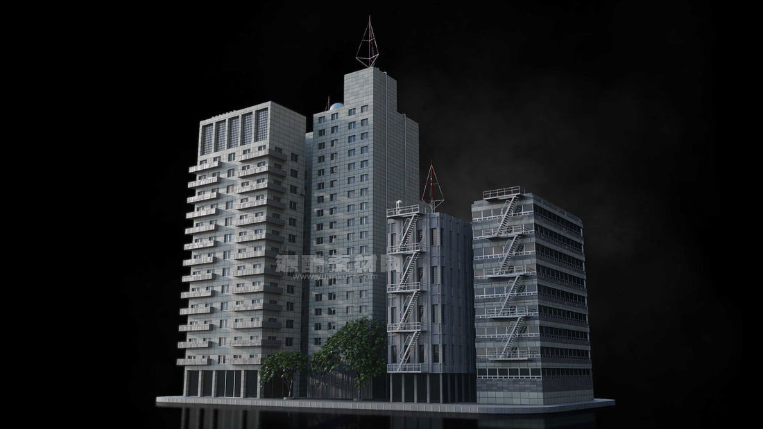 摩天大楼未来东京城市楼房建筑模型3D模型 (C4D,Blender,FBX通用格式) Kitbash3D – Neo Tokyo (Blender/FBX格式)