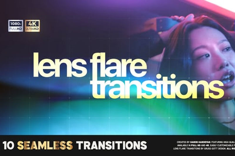 AE10种镜头光晕无缝过渡转场预设 Lens Flare Transitions