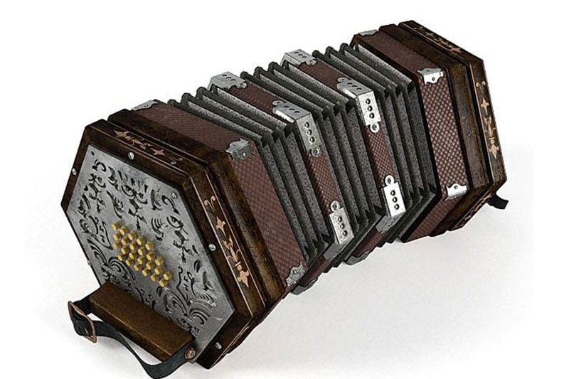 手风琴模型乐器模型3D模型 (C4D,Blender,FBX)